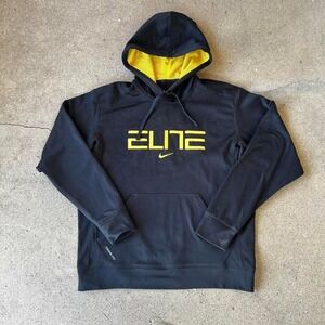 Y2K Nike elite black and yellow center swoosh hoodie